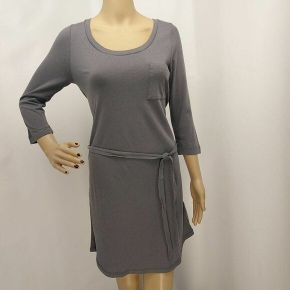 "BANANA REPUBLIC" GRAY 3/4 SLEEVE CASUAL LOUNGE TEE MINI COMFY DRESS SIZE: M NWT - Picture 1 of 5